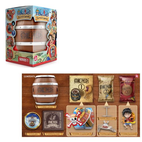 YUME One Piece – Barrel Capsule (Sticker+Card+Personaggio) 10cm In Box (cm xx H) 6ass…x6